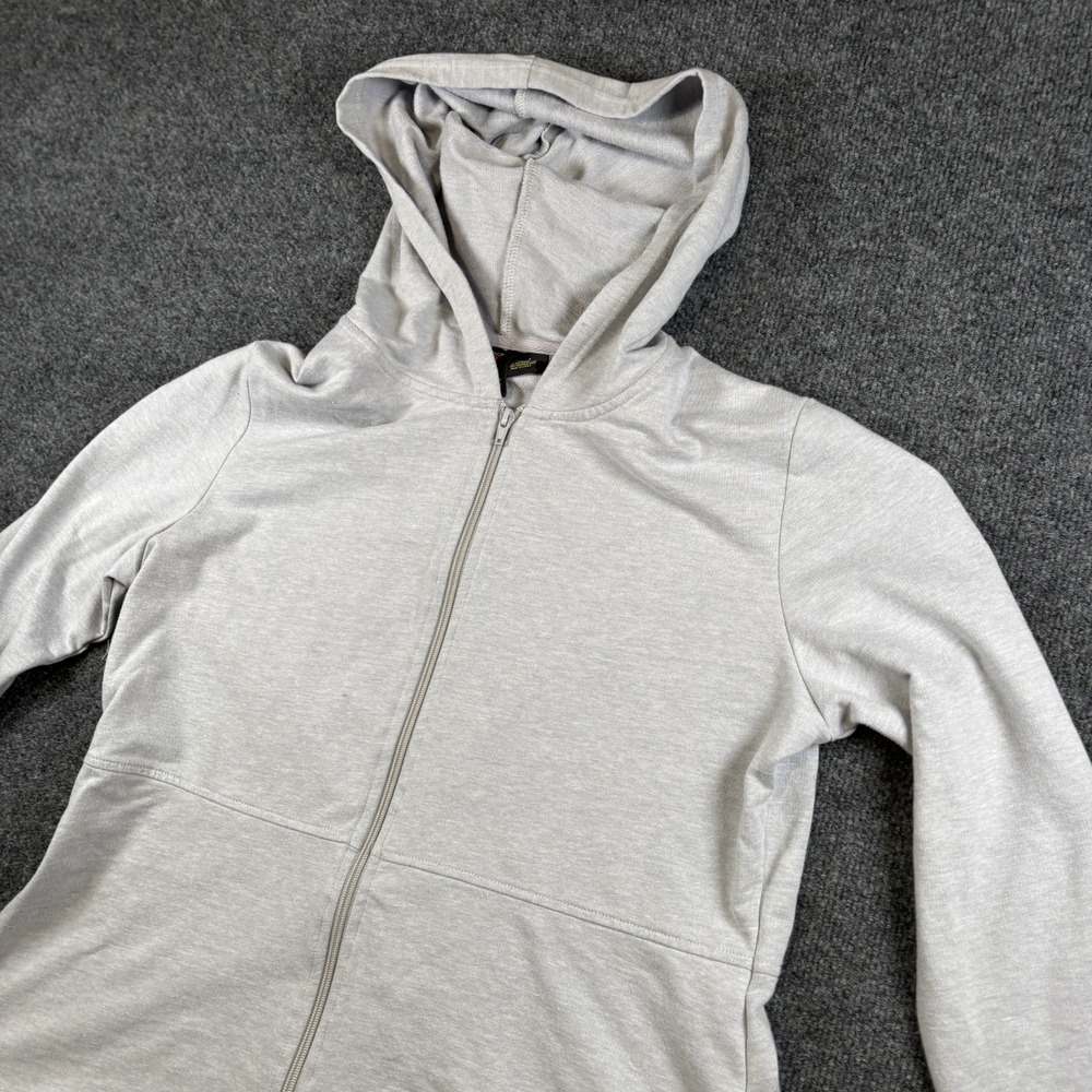 Good Fortune Hoodie Women Large Heather Gray Cotton Full Zip Outdoor Winter Wear